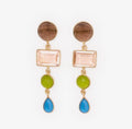 Dangle Glass + Quartz Earrings by Ink and Alloy