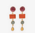 Natalie Dangle Glass Stone Earrings