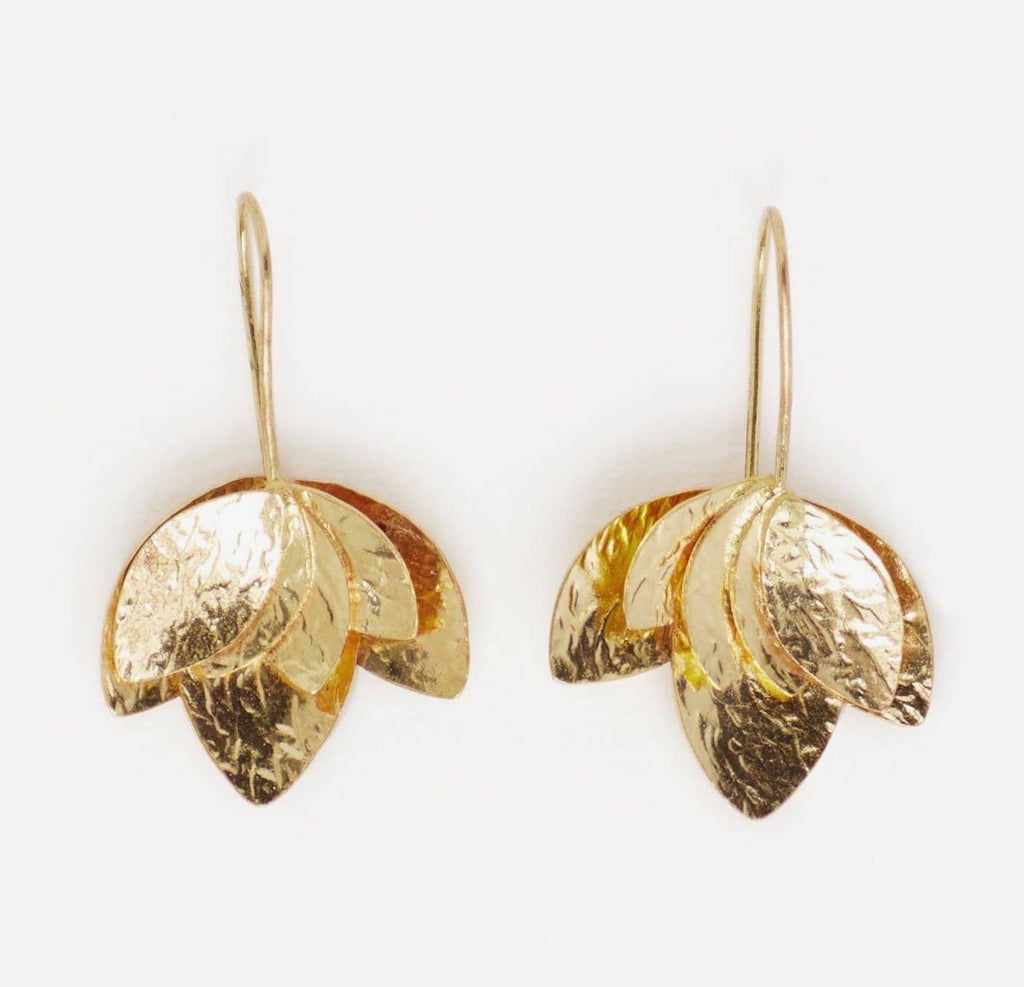 Sasha Layered Floral Leaf Earrings by Ink + Alloy