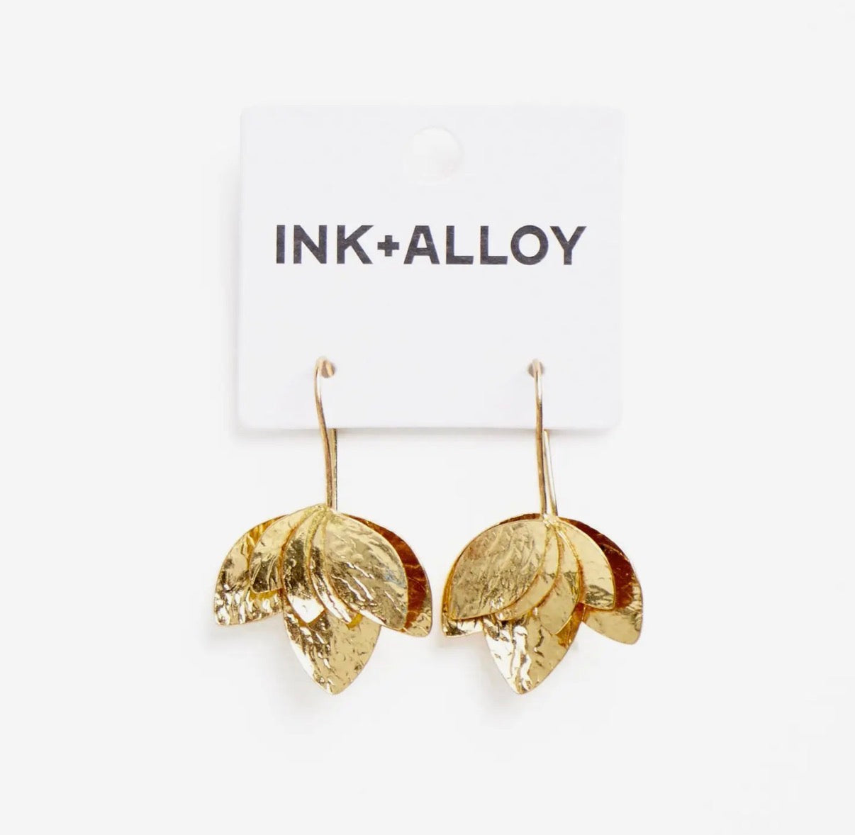 Sasha Layered Floral Leaf Earrings by Ink + Alloy