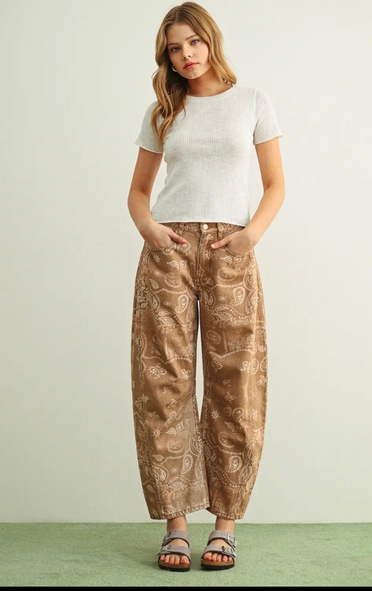 Cassie Paisley Denim Pants