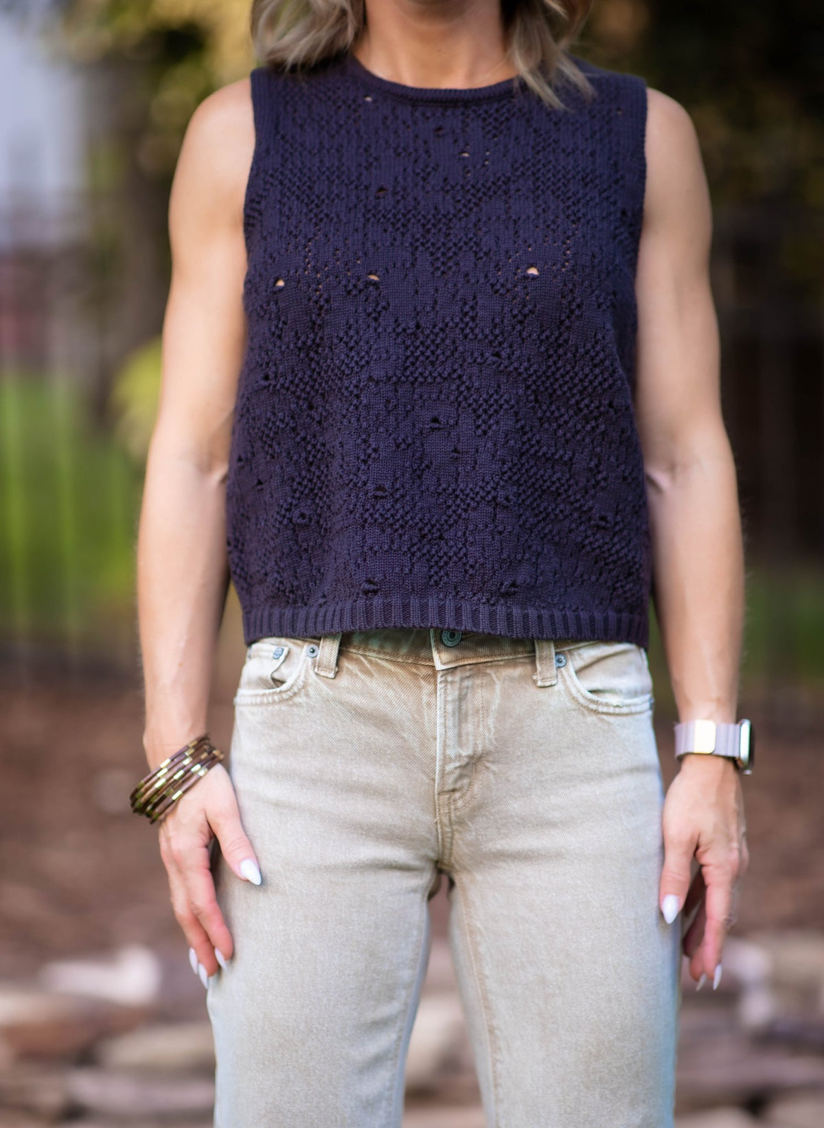 Carrie Sleeveless Knit Sweater
