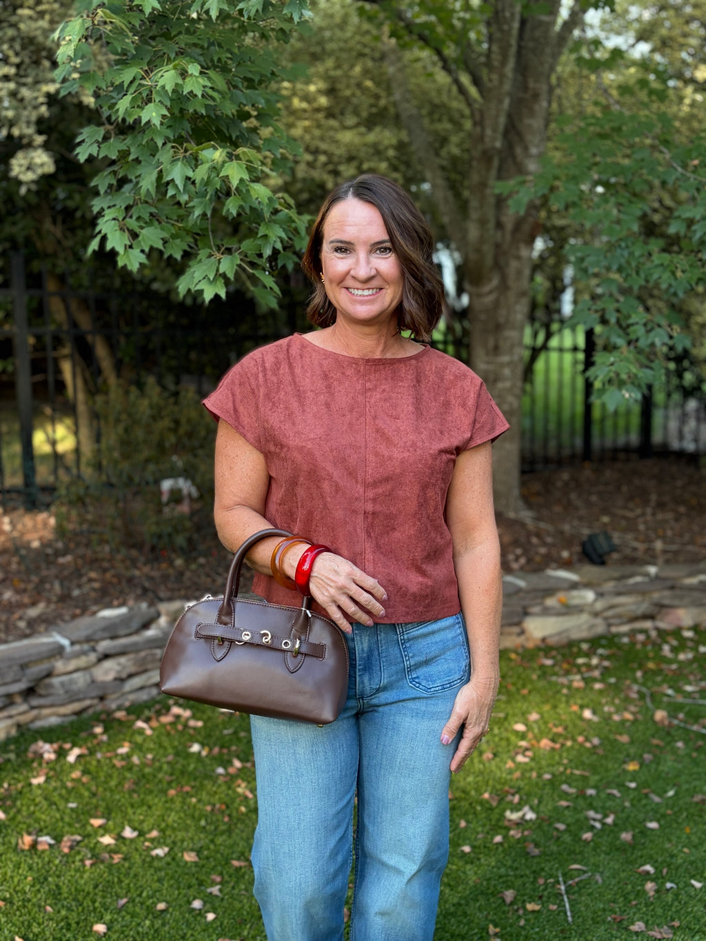 Alaina Suede Top