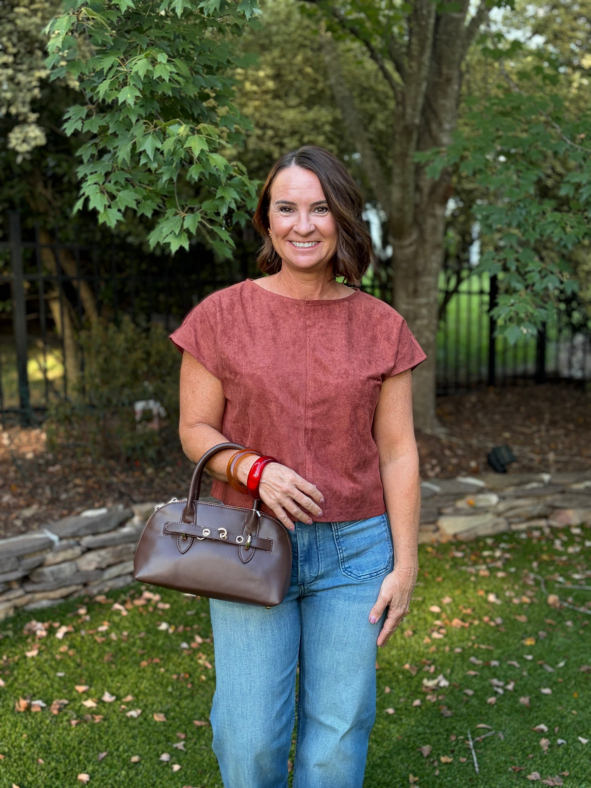 Alaina Suede Top