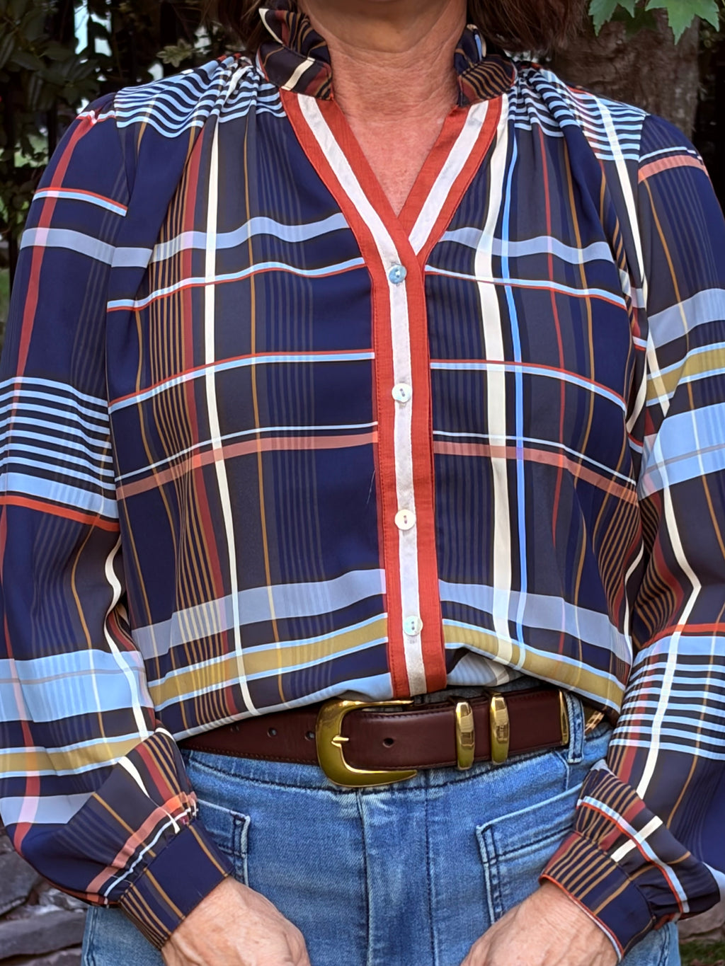Jane Plaid Blouse