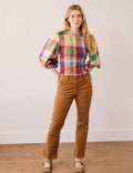 Hali Smocked Plaid Top