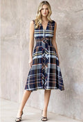 Jane Plaid Midi Dress