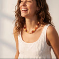 Autumn Square Beaded Necklace by Cape Diablo
