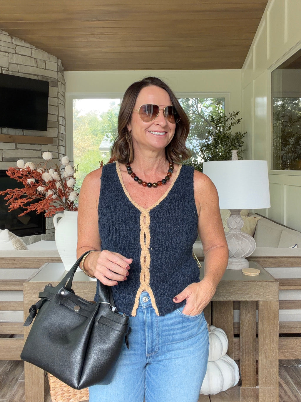 Stevie Sleeveless Twist Sweater