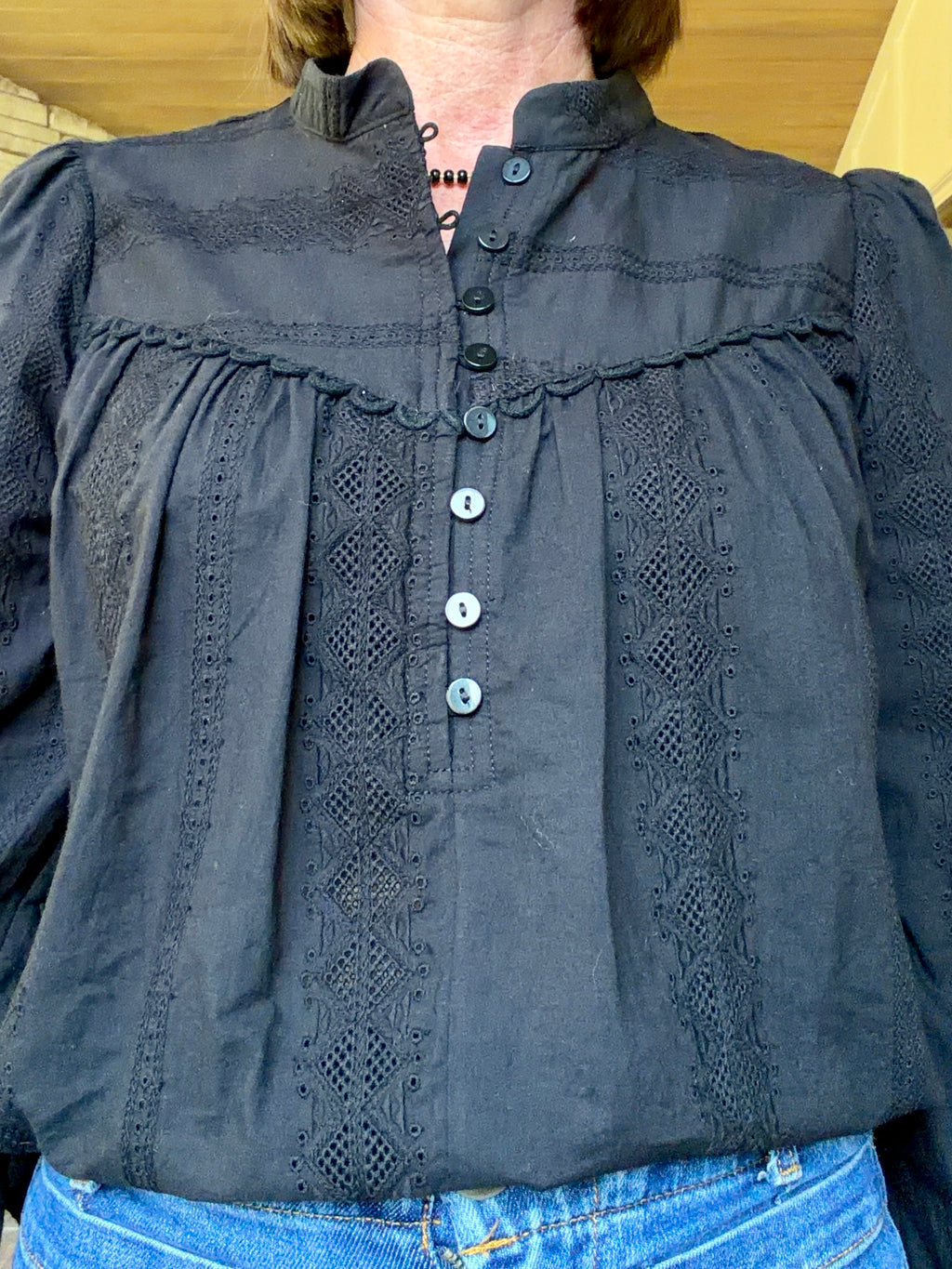 Shiloh Black Eyelet Blouse by Six Fify