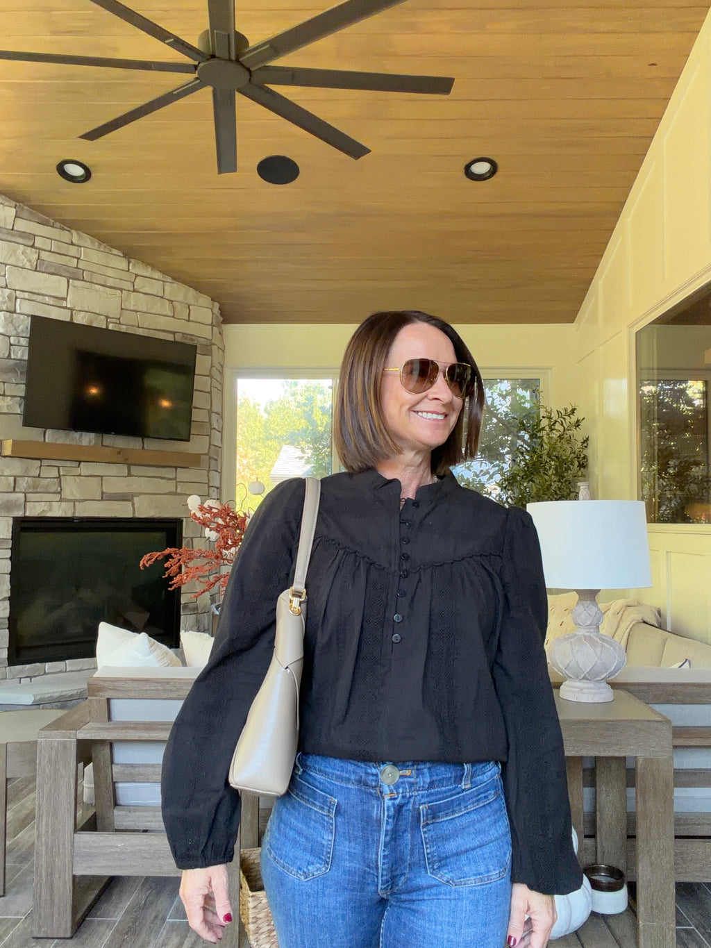 Shiloh Black Eyelet Blouse by Six Fify