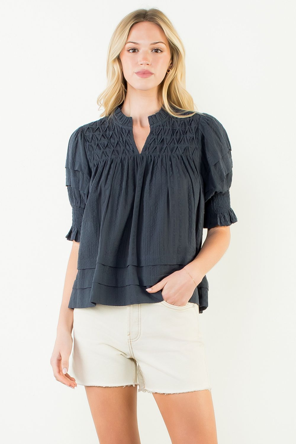 Natalia Navy Top by THML