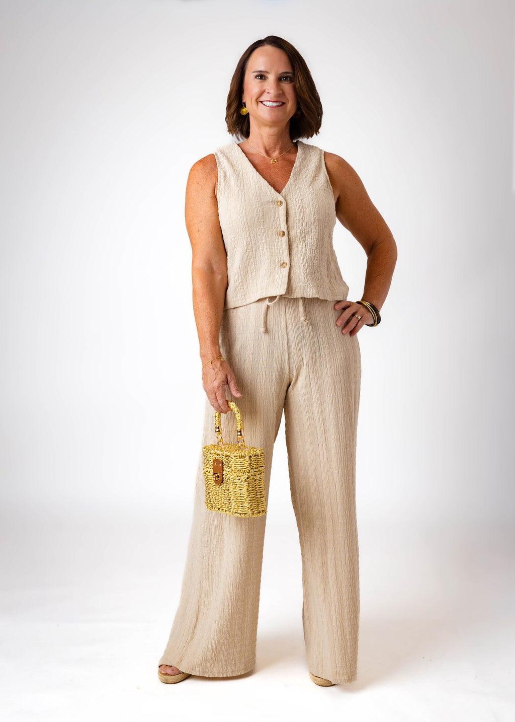 Sabrina Textured Pants