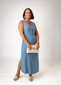 Alley Blue Button Dress