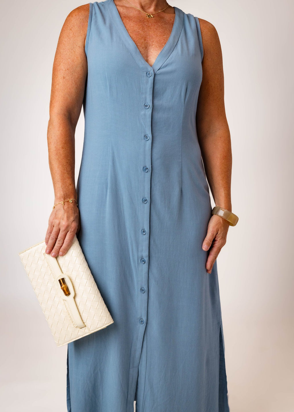 Alley Blue Button Dress