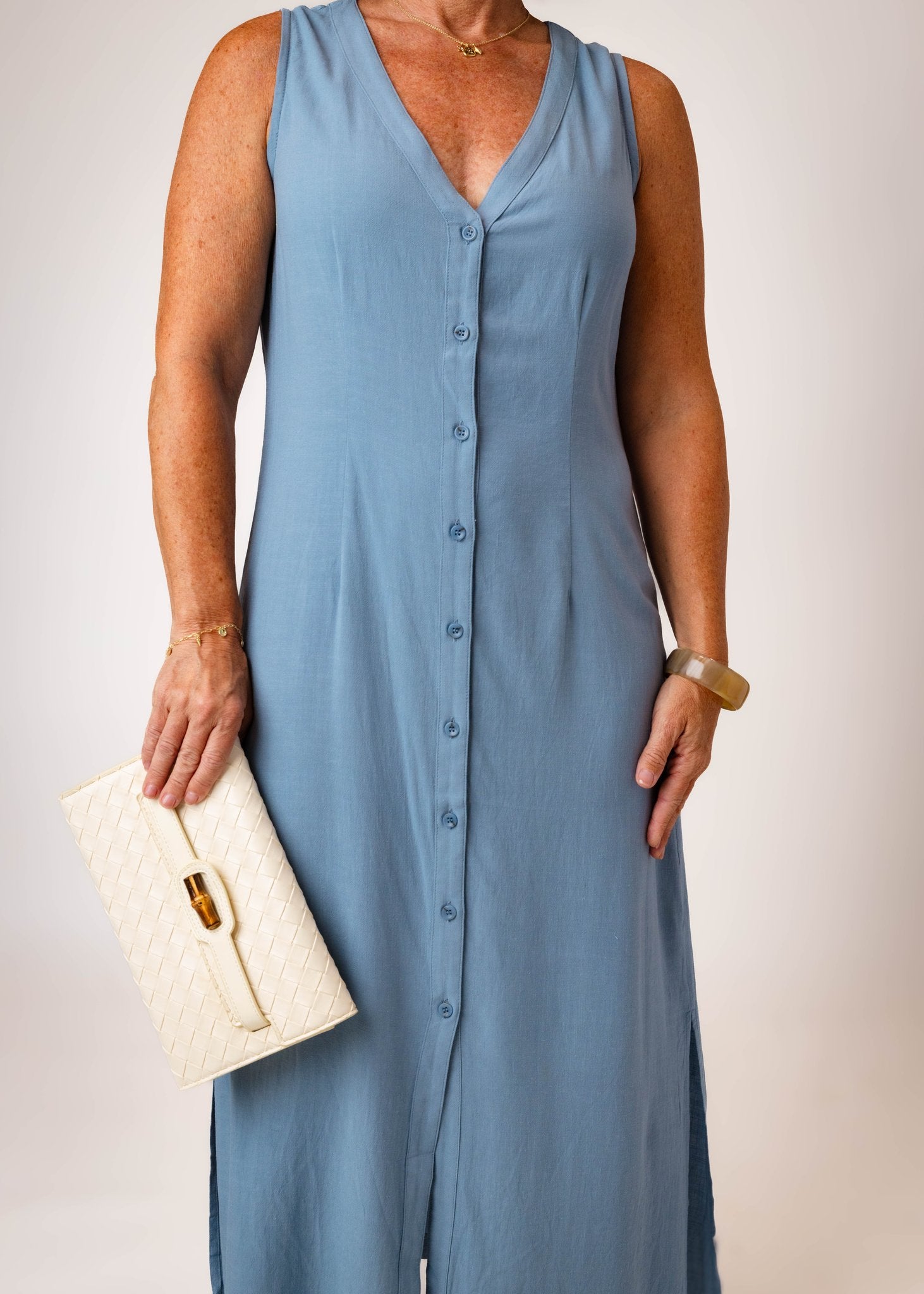 Alley Blue Button Dress