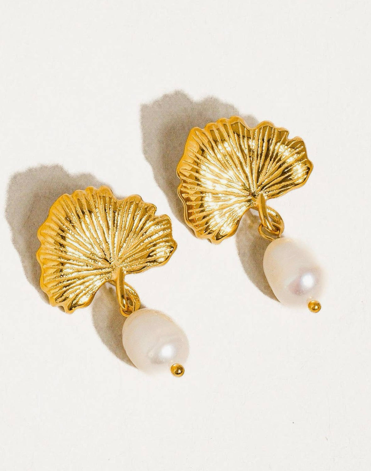 Beatrice Gingko 18K Gold Earrings