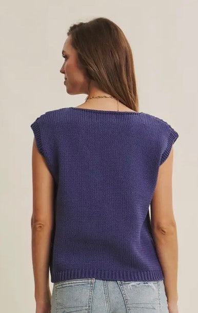Tuscany Open Knit Yoke Top