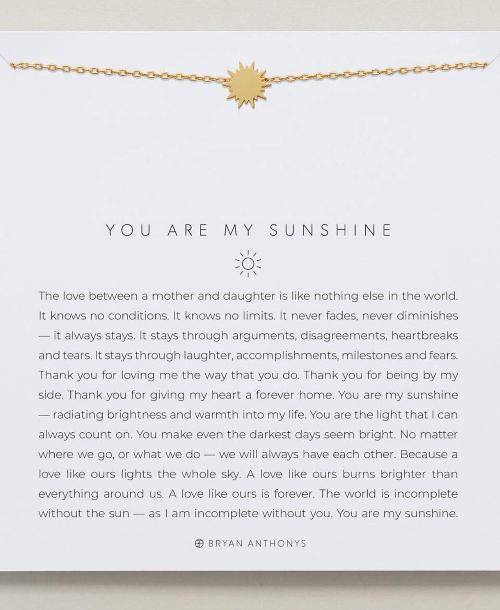 Bryan Anthonys You are My Sunshine Necklace