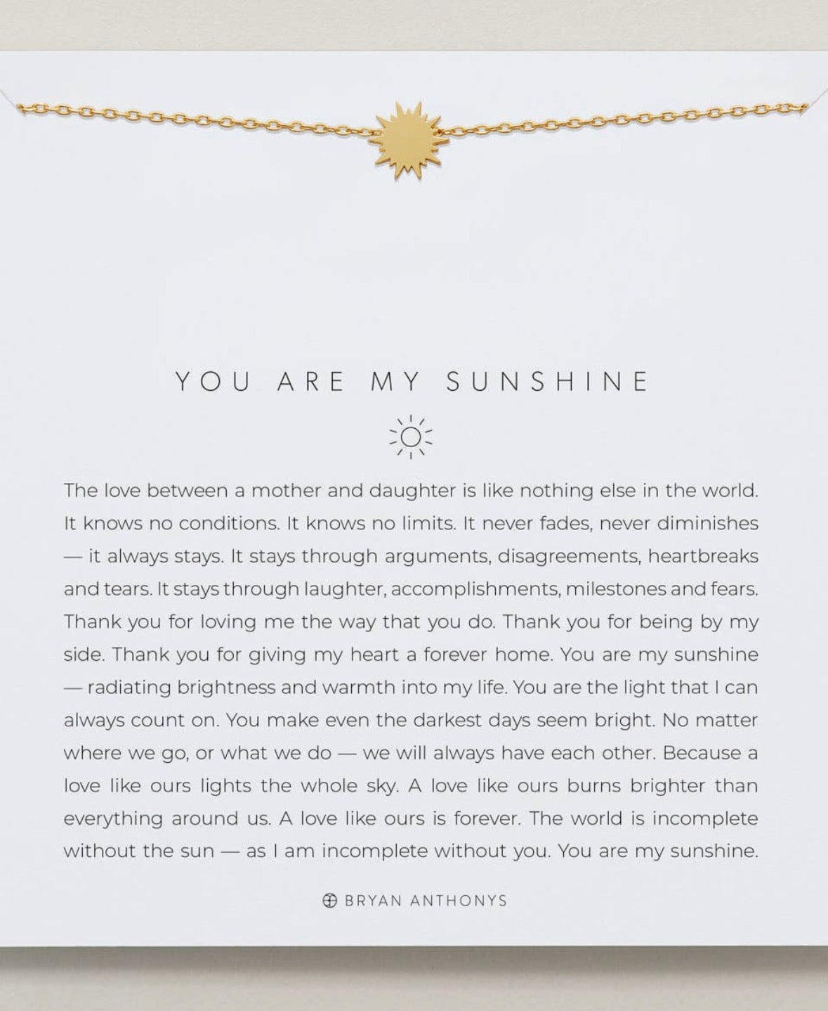 Bryan Anthonys You are My Sunshine Necklace