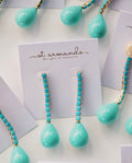 Turquoise Swinging Statement Earrings