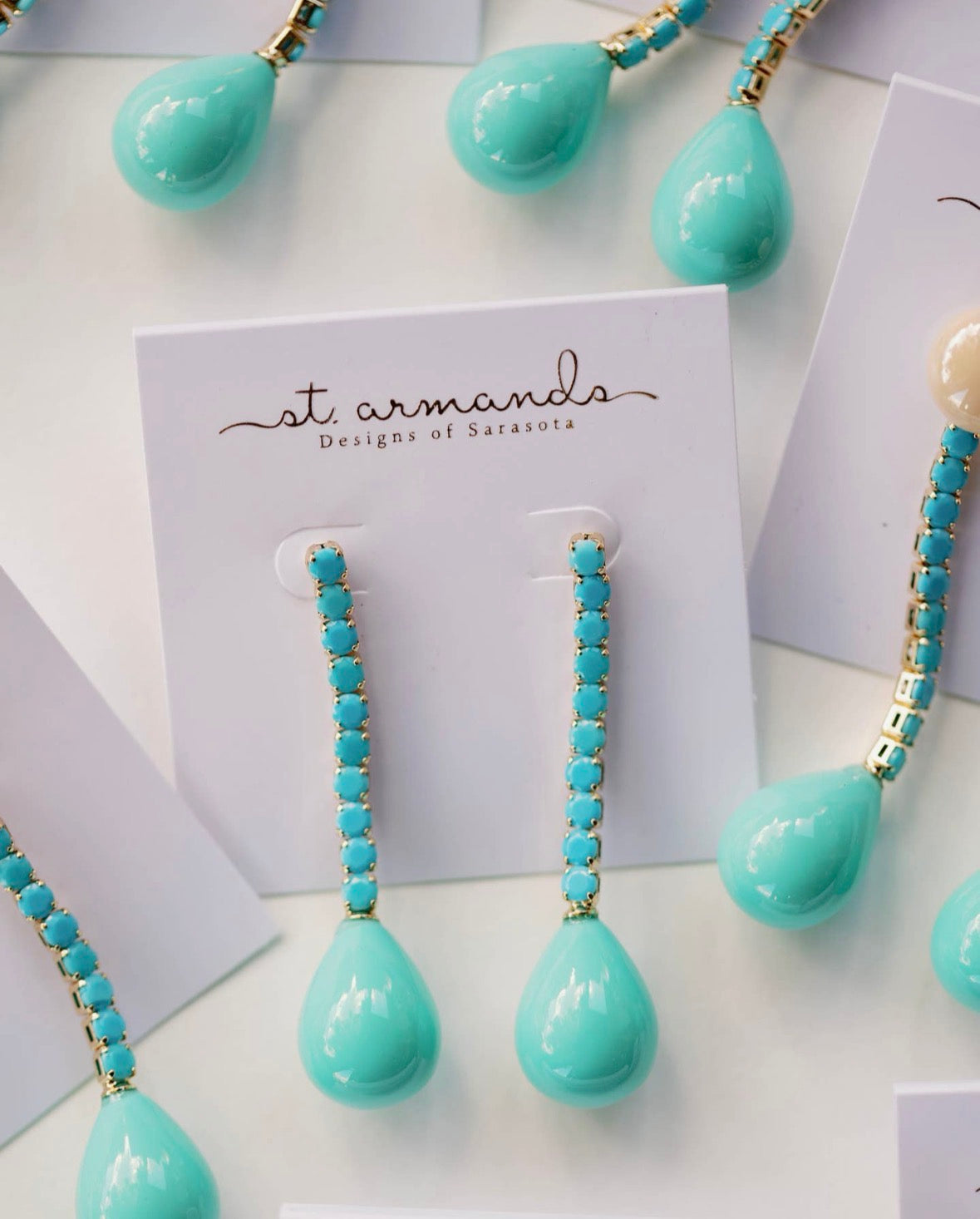 Turquoise Swinging Statement Earrings