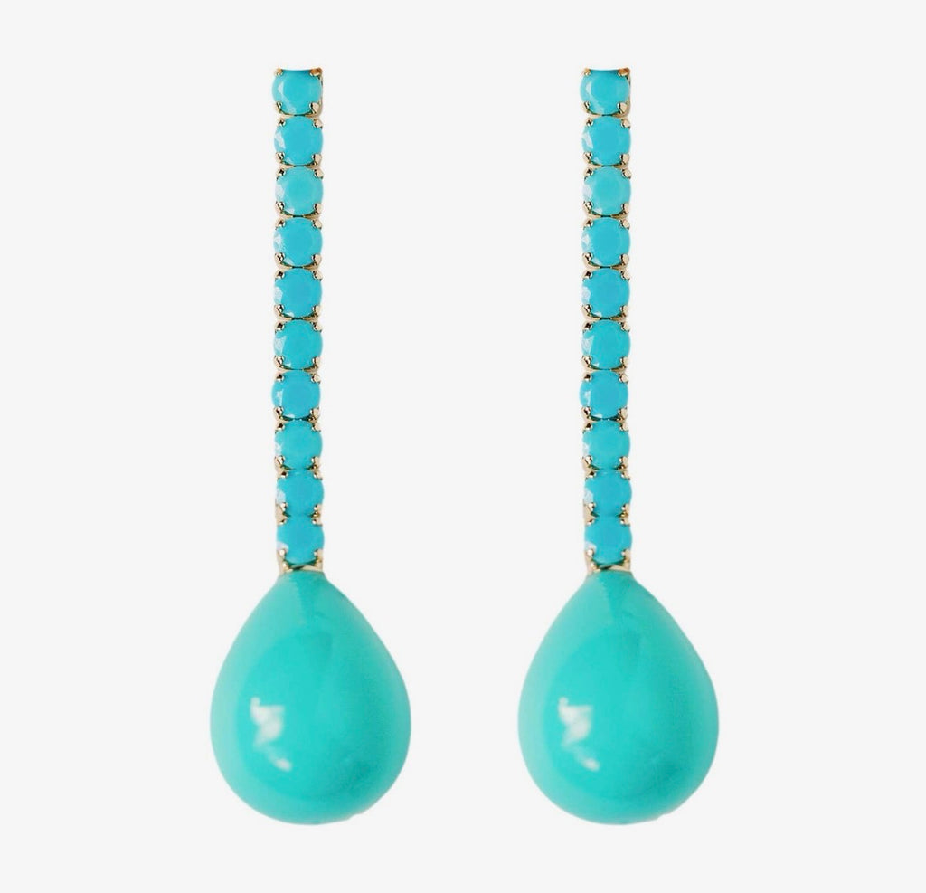 Turquoise Swinging Statement Earrings