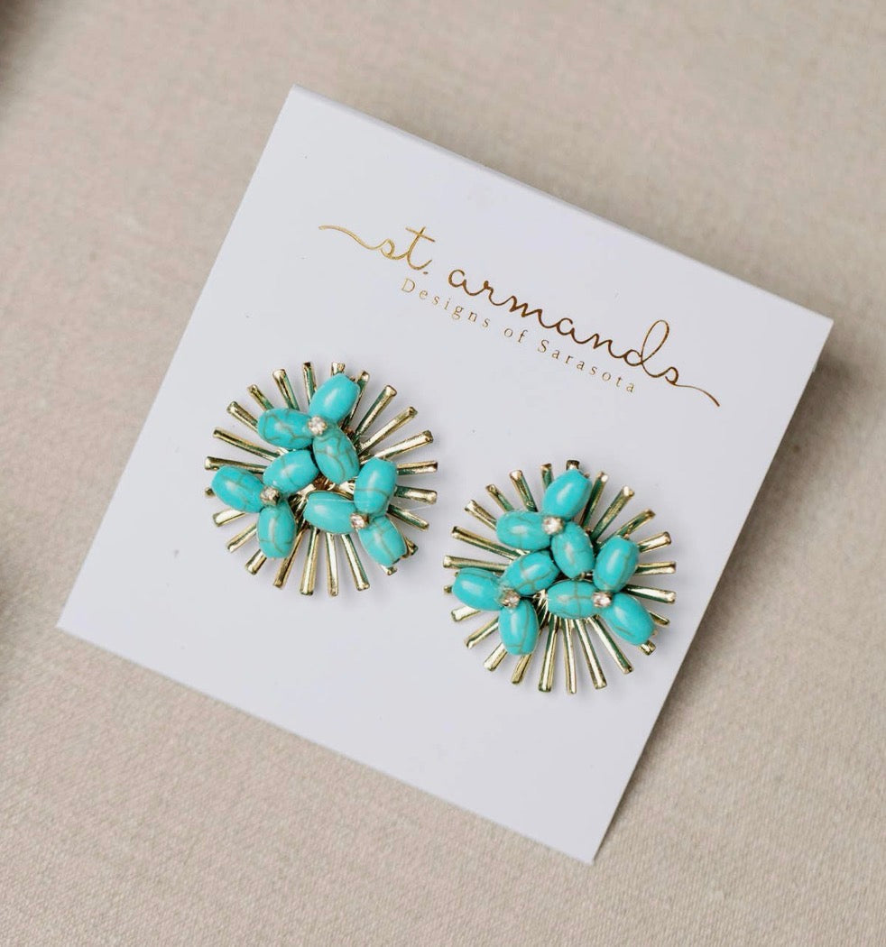 Starburst Turquoise Stud Earrings