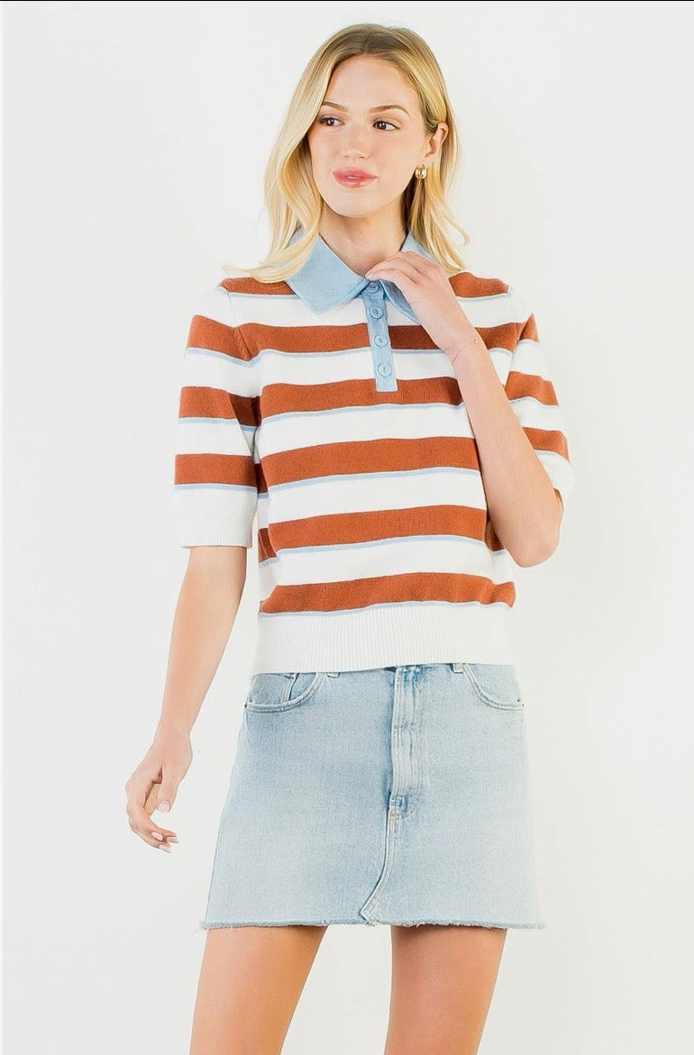 Cameron Stripe Top by THML