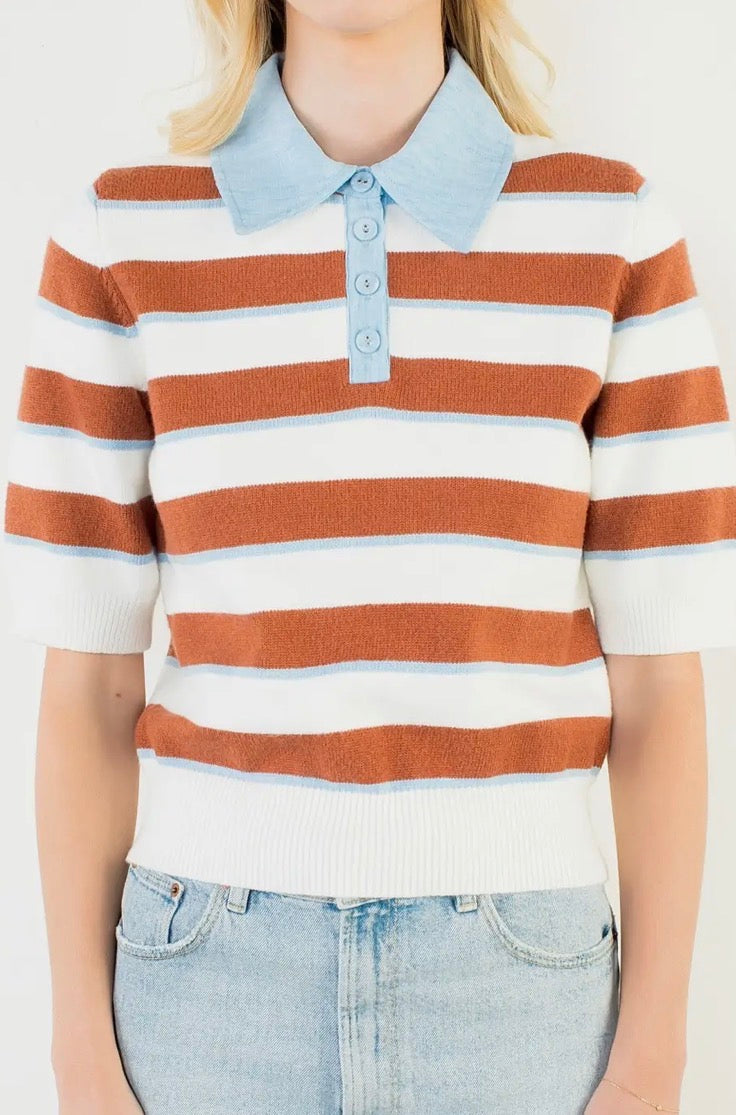 Cameron Stripe Top by THML