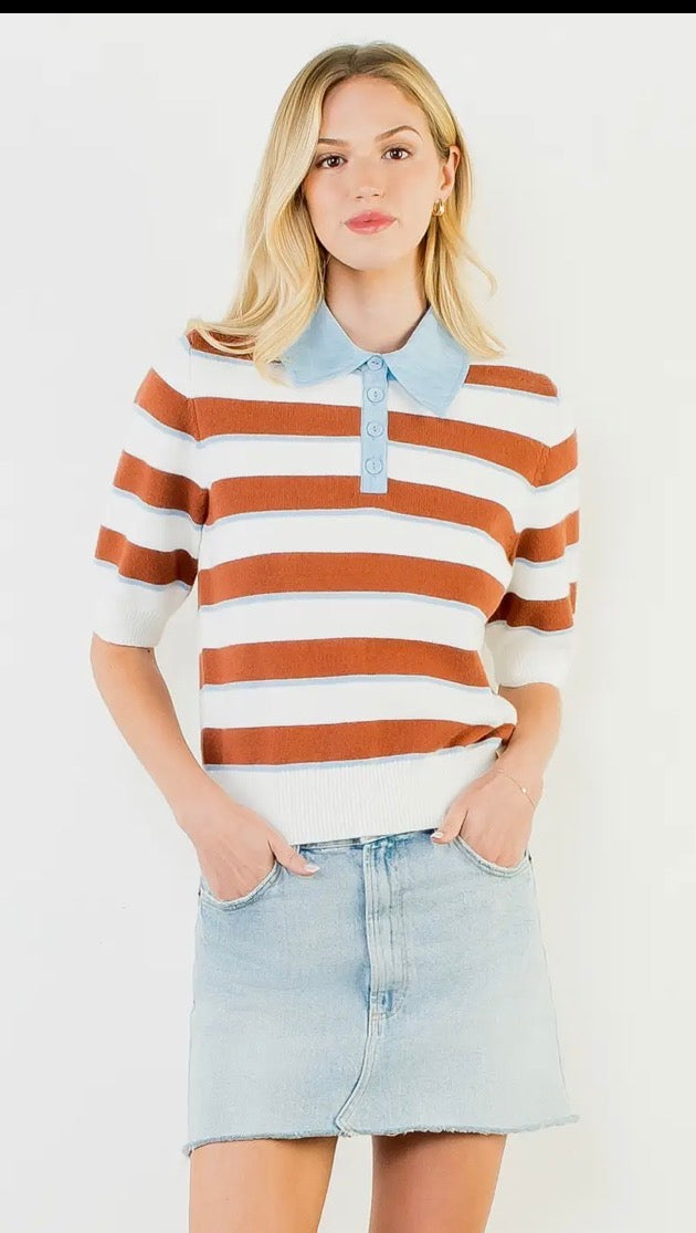 Cameron Stripe Top by THML