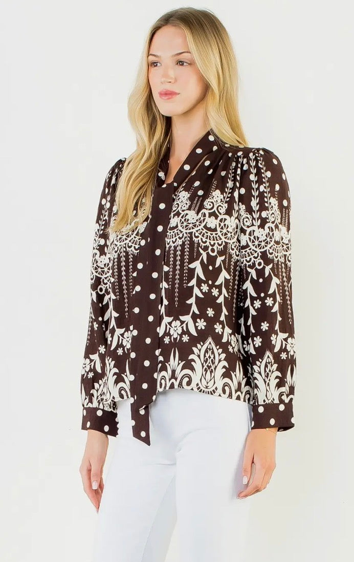 Peyton Polka Dot Blouse By THML